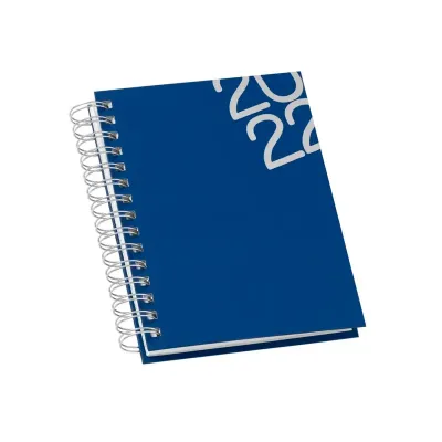 Agenda Diária 2025 Wire-O personalizada - azul