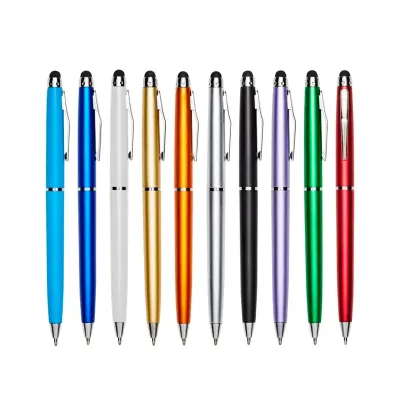Caneta Plástica Touch Personalizada - cores