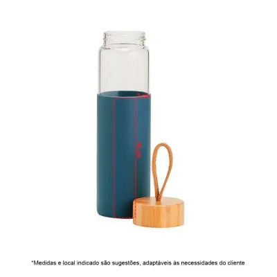 Garrafa de vidro borossilicato 750ml - azul