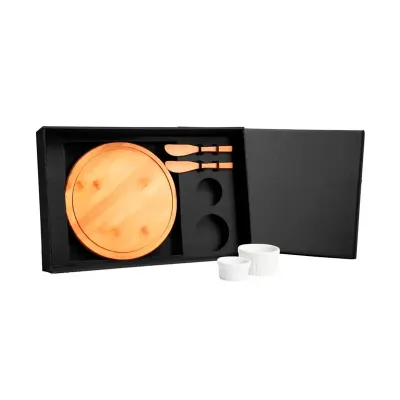 Kit para petisco com tábua redonda - 1