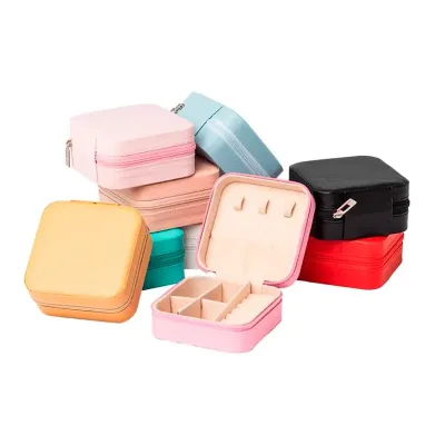 Porta-jóias em couro sintético - cores