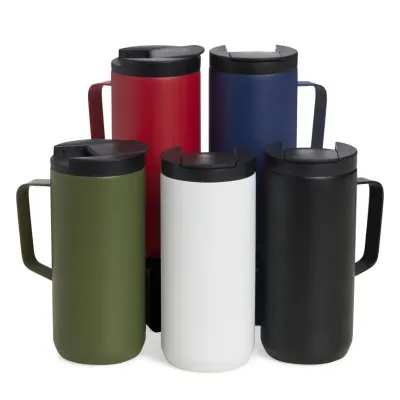 Caneca térmica de inox em parede dupla livre de BPA, capacidade de 350ml