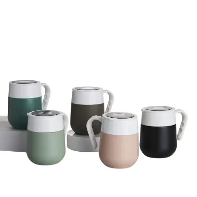 Caneca térmica 500ml em inox com display LED