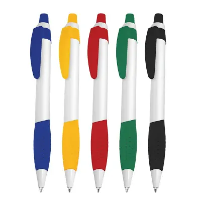 Caneta plástica esferográfica retrátil 
