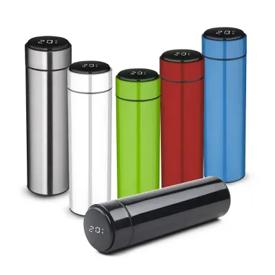 Garrafa térmica em aço inox com parede dupla isolada a vácuo