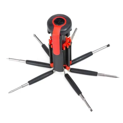 Kit ferramenta retrátil com 7 chaves e lanterna de 6 Leds