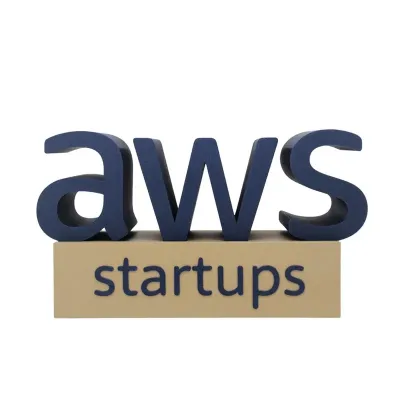 Troféu em 3D AWS  Startups