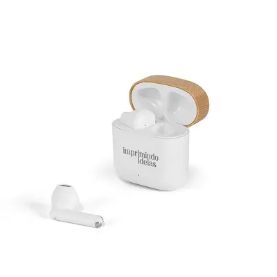 Fones de Ouvido Wireless em ABS Reciclado e Bambu