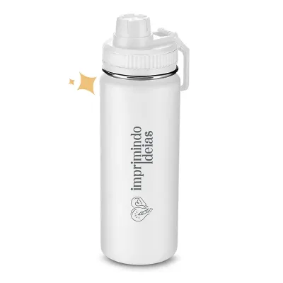 Garrafa Térmica em Aço Inox Branca