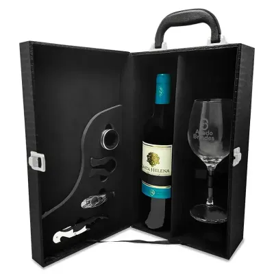 Kit Vinho com Taça na Maleta Personalizada: AL45