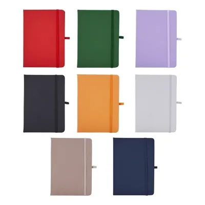 Caderneta emborrachada com suporte para caneta: várias cores
