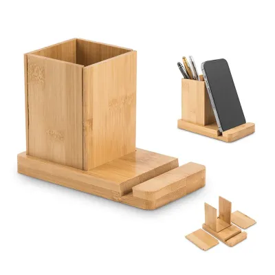 Conjunto de mesa em bambu