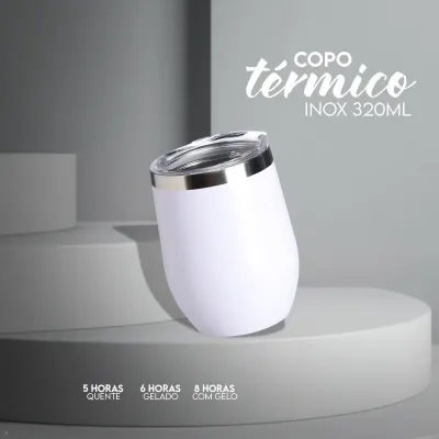 Copo térmico com parede dupla branco