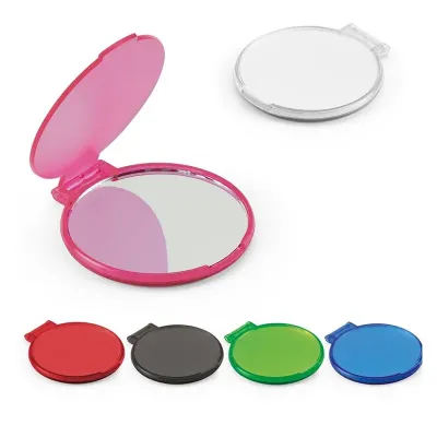 Espelho de maquiagem com formato redondo