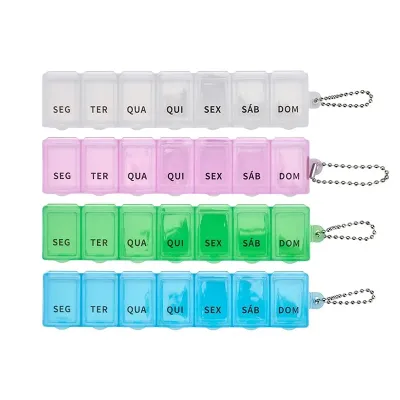 Porta Comprimidos Semanal - opções de cores