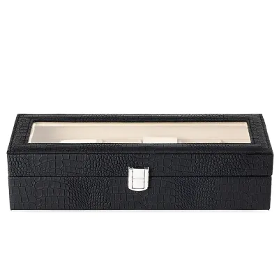 Porta-relógios com acabamento texturizado 