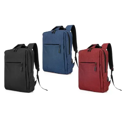 Mochila de nylon 21 litros com três compartimentos, sendo o principal com bolso para notebook 156...