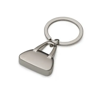 Chaveiro metal formato bolsa, fosco.