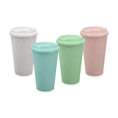 Copo fibra de arroz com capacidade de 550ml. Feito em polipropileno atóxico, o copo possui tampa ...