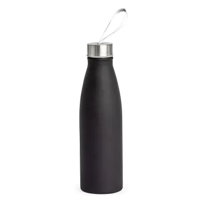 Garrafa de Inox 800ml com tampa rosqueável de nylon embutida. 