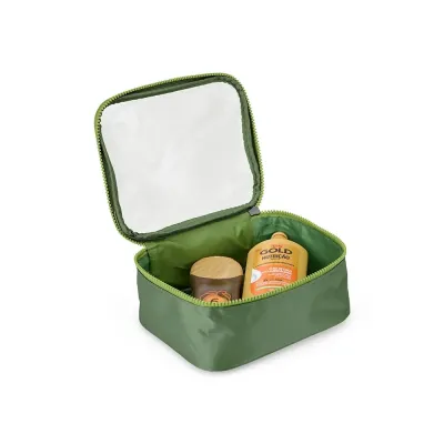 Nécessaire confeccionada em nylon, com frente em visor transparente, fechamento por zíper e alça ...