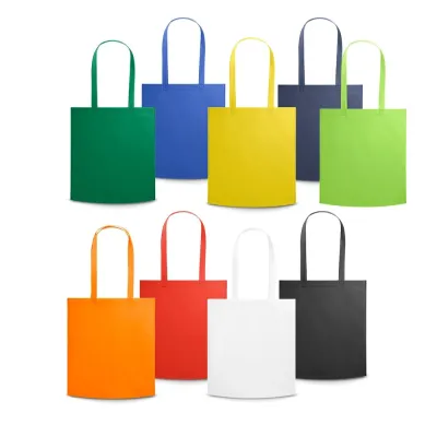 Sacola em non-woven (80 m/g²) termo-selado com alças de 60cm. 370 x 410 x 80 mm