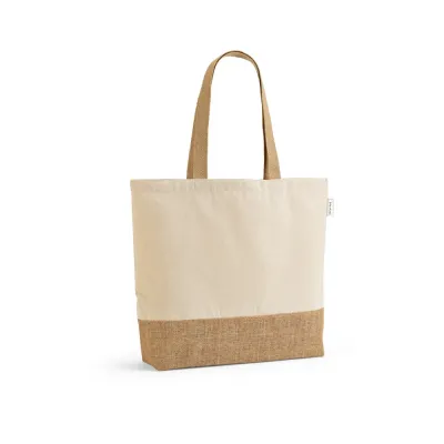 Sacola em 70% algodão reciclado e 30% poliéster reciclado (220 g/m²) com base em juta. Alças em w...