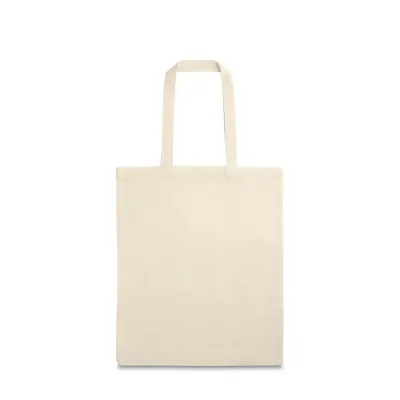 Sacola em 100% algodão (120 g/m²), com alças de 40 cm. 270 x 330 mm