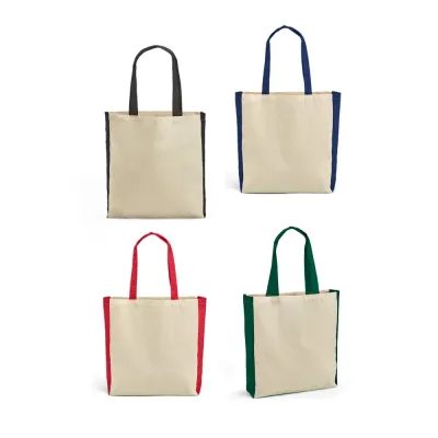 Sacola 100% algodão (140 g/m²) com alças de 65 cm. 370 x 410 x 100 mm