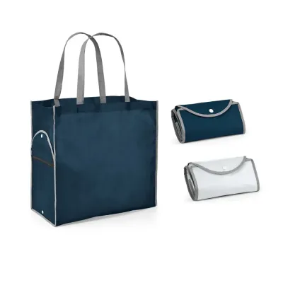 Sacola dobrável em non-woven (80 g/m²) com alças de 65 cm. Fornecida desdobrada. Dobrado: 200 x 1...