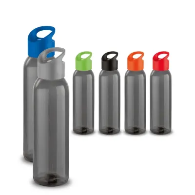 Squeeze em PP e com tampa em PS e capacidade até 600 mL. Certificação EU Food Grade. Caixa branca...