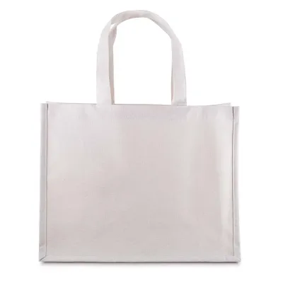 Sacola em Algodão Cru 220g/m², com base plana para maior estabilidade. Alça com altura de 17 cm, ...