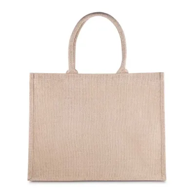 Sacola de Juta 360g/m². Alças resistentes de Algodão Cru. Base plana para maior estabilidade, int...