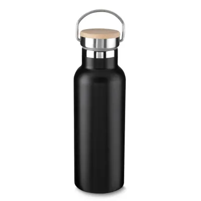 Garrafa térmica em aço inox com parede dupla isolada a vácuo, com capacidade de até 500ml. Conser...