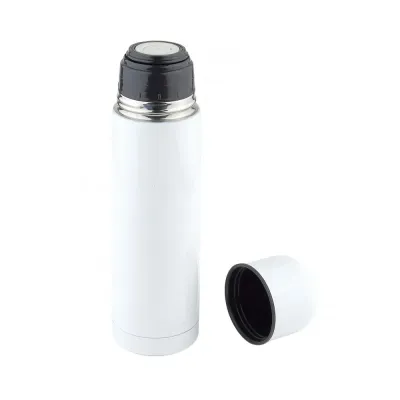 Garrafa em aço inox com parede dupla de 500 ml, conserva a temperatura quente ou fria e sua tampa...