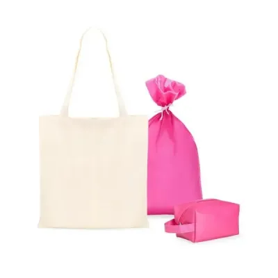Kit sacola/ecobag e necessaire. Composto por sacola/ecobag de algodão com alças de 60cm e necessa...