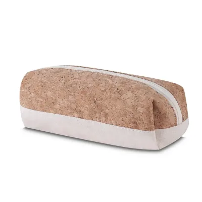 Nécessaire em algodão 140g/m2 cru com detalhe em cortiça.