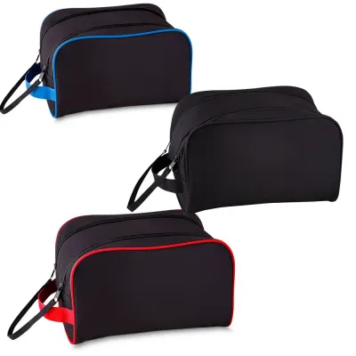 Necessarie tecido poliéster 600, cursor duplo para fechamento com alça, trava com velcro, alça de...