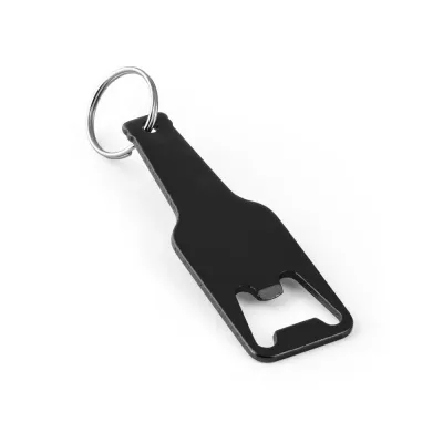 Chaveiro em alumínio com abridor de garrafas. 30 x 89 x 2,5 mm.