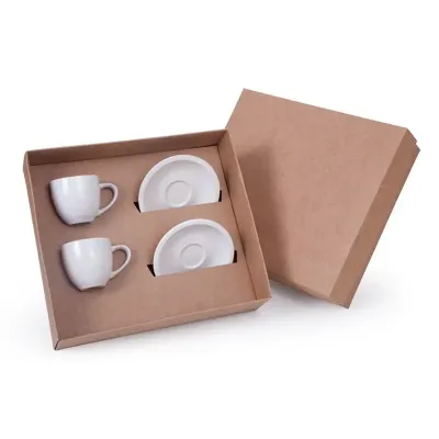 Kit café com xícaras de porcelana