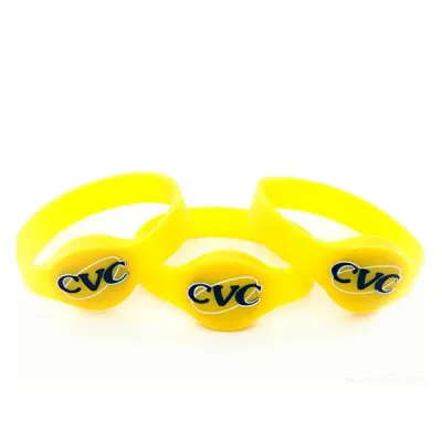 Pulseira RFID ou NFC de silicone amarela personalizada 