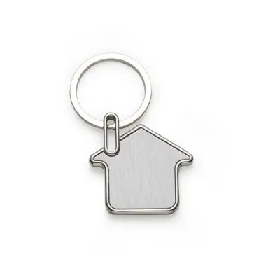 Chaveiro personalizado em metal formato casa 