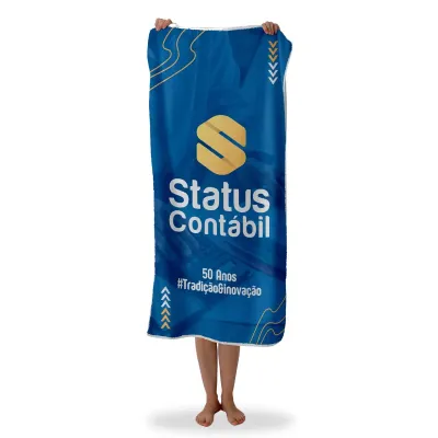 Toalha de Praia Banho Personalizada Azul