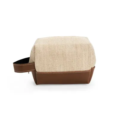 Nécessaire em Juta com fecho em zíper - 1