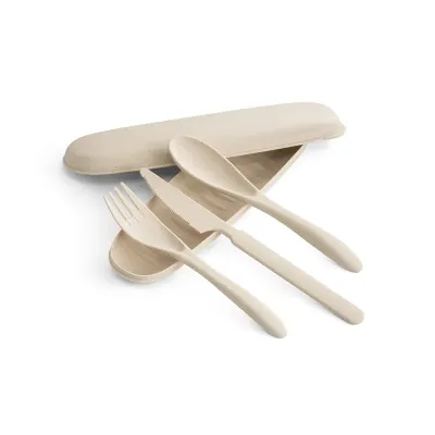 Kit de 3 de talheres em fibra de bambu e PP - 1
