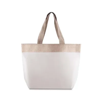 Sacola em Algodão Cru 220g/m² detalhe em Juta - 1