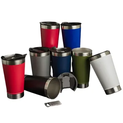 Copo Térmico 500ml com Abridor: opções de cores