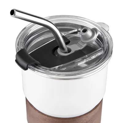 Copo em inox com canudo 