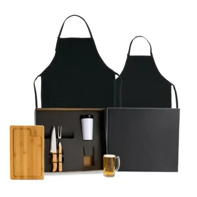 Kit Churrasco e Cerveja em Bambu e Madeira -