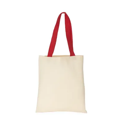 Sacola de algodão com alça vermelha